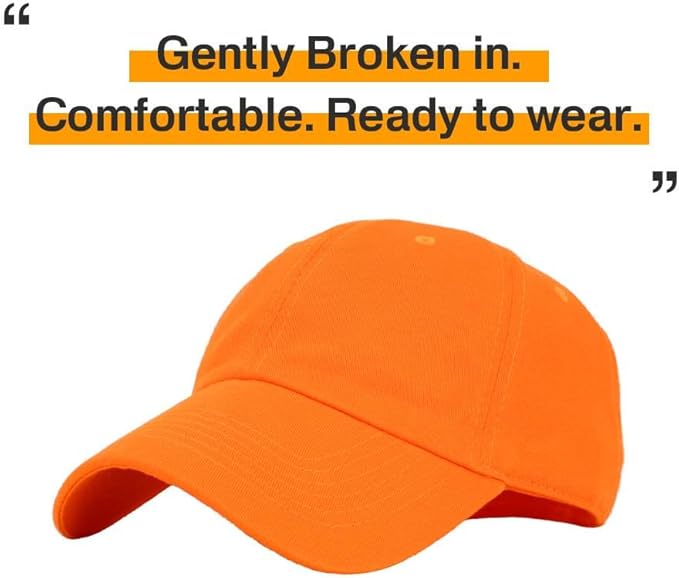 KBETHOS Classic Unisex Cotton Adjustable Low Crown Baseball Cap – Plain Dad Hat