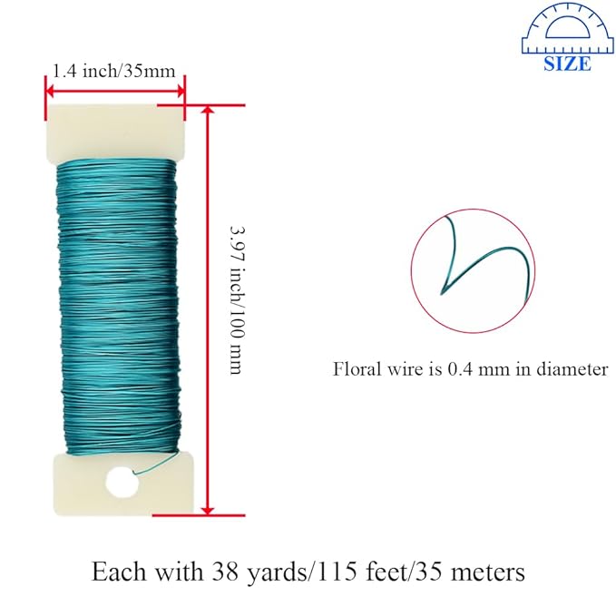 HAHIYO 26Gauge Blue Metal Floral Wire - Image 2