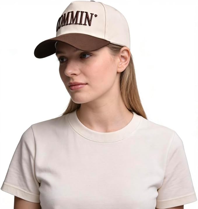 Women’s Mommin Trucker Hat – Vintage Two-Tone Ponytail Baseball Cap, Embroidered Adjustable Hat, Great Gift for Mom & Women