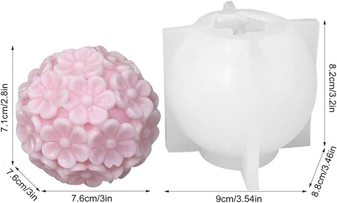 Chrysanthemum Ball Candle Soap Mold Daisy Flower Silicone Mold - Image 2