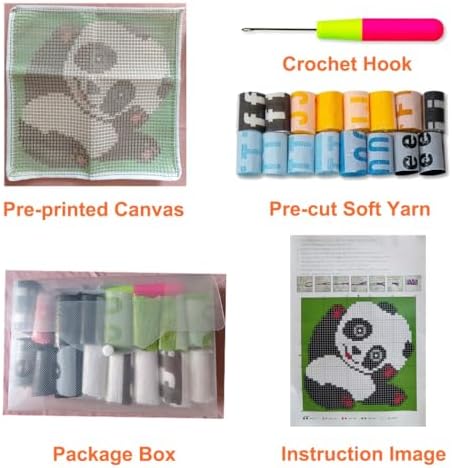 YOOTOM Latch Hook Rug Kits for Adults,DIY Embroidery Crochet Hook Mini Rug Tapestry Set with Color Pre-Printed Canvas,Home Decor Festival Gift Fox 12x12inch