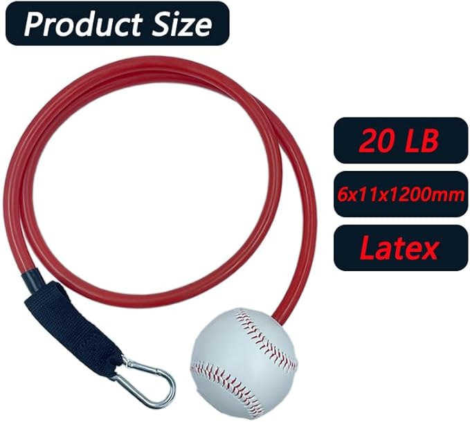 Baseball and Softball Resistance Training Bands,Pitching Training Aids, Baseball Connectors with Door Anchor are Baseball Training Accessories Improve Pitching,Arm Strength.-Red