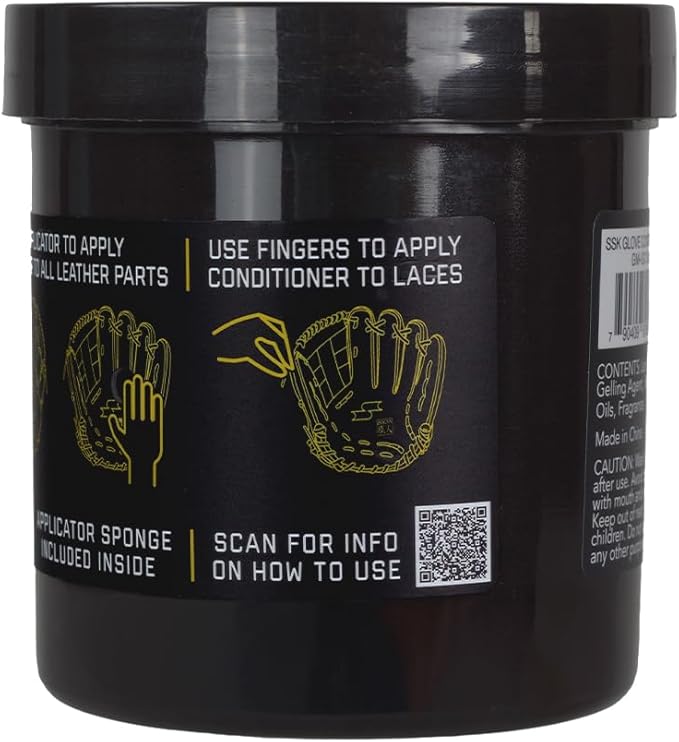 SSK Glove Conditioner with Applicator-Baseball & Softball Glove Maintenance-Hydrates & Protects Leather GC100