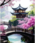 Cherry Blossom Paint by Numbers Kit for Adults with 32 Colors 16x20inch