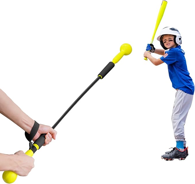 Baseball Hitting Stick,Batting Practice Equipment for Baseball and Softball,Extended Handlebar with Grip Strap,Ideal One-on-One Baseball Training Equipment