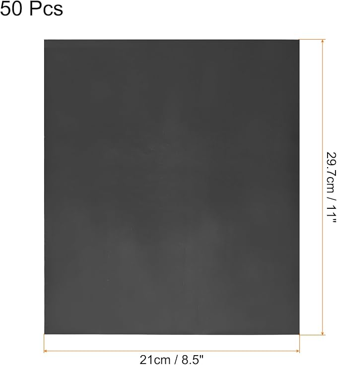 MECCANIXITY 50 Pack Toner Reactive Foil, Deco Foil Transfer Sheets 8.5"x11" A4 - Image 2