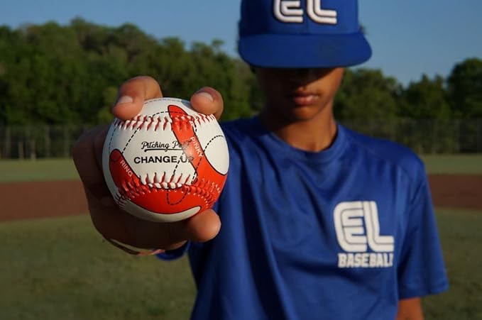 Pitching Pal - Best Baseball Pitching Trainer - Pack of 3 Balls: 4 Seam Fastball, Change-up, Curveball