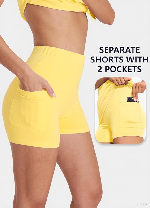 Hiverlay Golf Dresses for Women with Shorts and Pockets, V-Neck Short Sleeve Tennis Dress, Workout Athletic Dresses