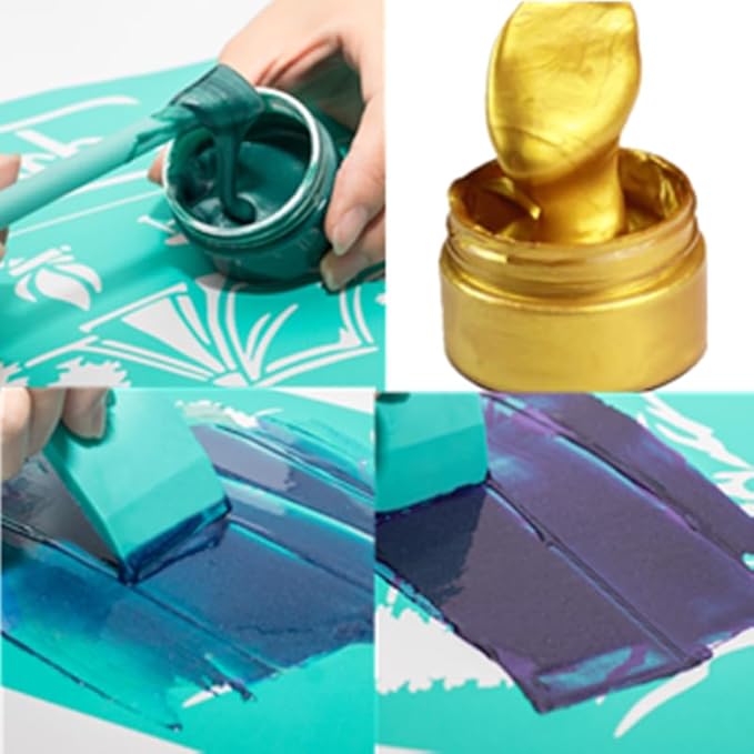 Shimmer Metallic Acrylic Paint Purple Metallic Chalk Paste 1.7oz/50ml, DIY - Image 5
