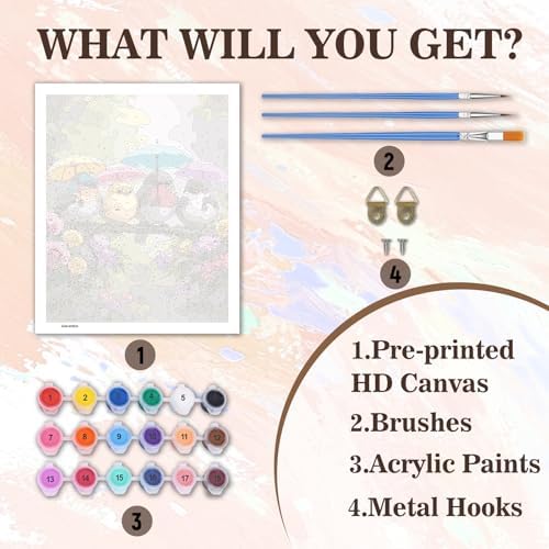 PHANTASYART Cute Birds Paint by Numbers Kit for Adults 16x20inch