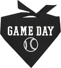 Game Day Dog Bandana | 100% Cotton Adjustable Triangle | Made in USA | Baseball| Sports | Biggest Fan | Game Day | Black, X-Small (1054)