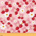 Red Cherry Bow Upholstery Fabric for Chairs | Pink Bow Tie Outdoor Fabric by The Yard 36"x63", Daisy Flowers Rustic Dreamy Princess Style Ribbon Bowknot DIY Craft Hobby Polyester Fabric,Pink