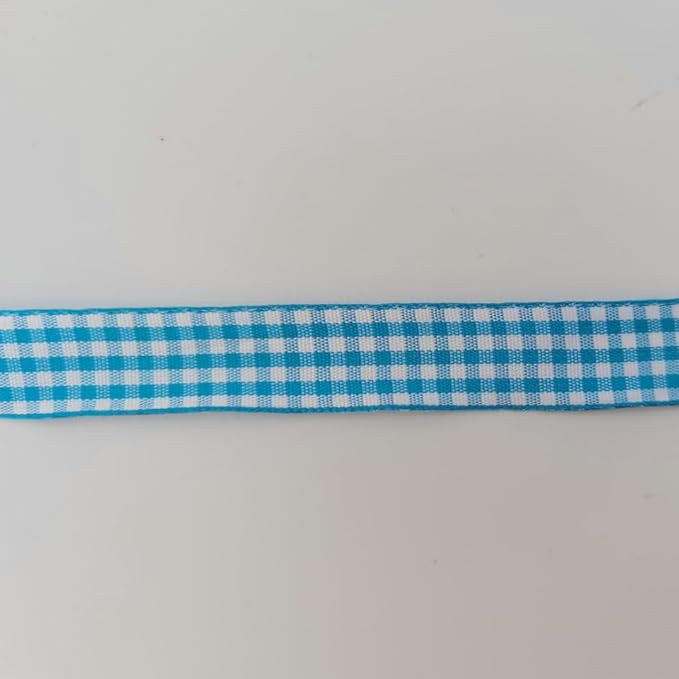Vivid Blue and White Woven Edge Plaid Ribbon 100% Polyester Gingham Ribbon 25 - Image 8