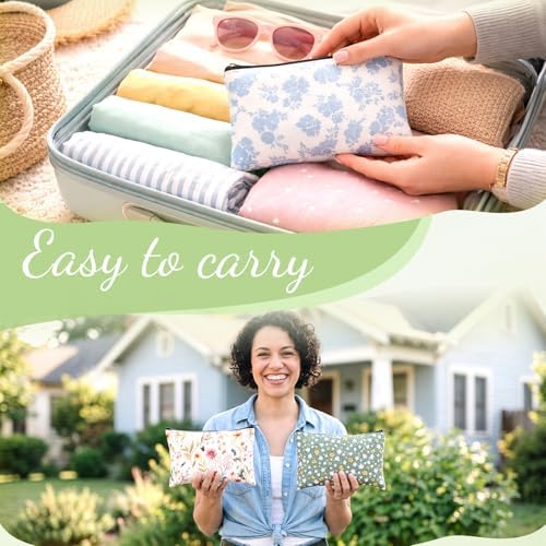 Eccliy Daisy Flower Makeup Bag Floral Cosmetic Bag for Women Canvas Gifts Accessories Toiletry Pouch with Zipper Gift Bags Organizer for Team Party Friend