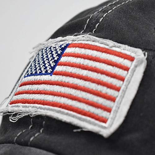 Distressed Ponytail Hat for Women American-Flag Pony Tail Caps High Bun