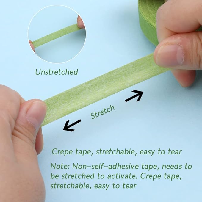 6 Rolls Floral Tape, 1/2" by 180 Yard Green Flower Tape, Flower Tape - Image 5