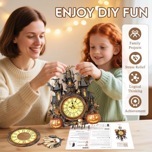 Halloween 3D Puzzles for Adults Halloween Puzzle Clock Adult Craft