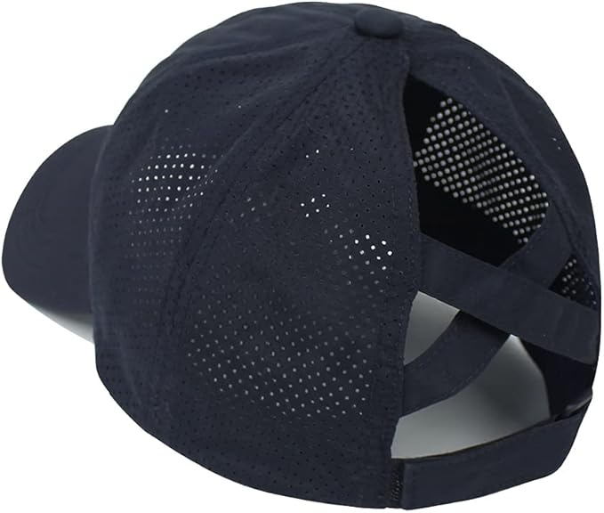 HGGE Womens Criss Cross Ponytail Baseball Cap Adjustable High Messy Bun Ponycap Quick Drying Hat