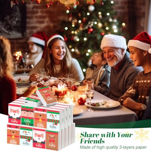 Outus 50 Pack Christmas Stocking Stuffers Pocket Tissues Travel Size