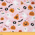 jejeloiu Happy Halloween Fabric by The Yard Pumpkin Upholstery Fabric Funny Ghost Printed Waterproof Indoor Outdoor Decor for DIY Sewing Craft Projects 3 Yards