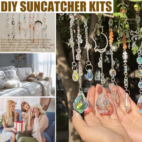DIY Suncatchers 450pcs Sun Catchers Making Supplies Kit Prism Hanging Decor