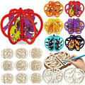 Yalikop 72 Pcs Halloween Kids Wood Crafts, 4.7 x 4 in, Bats and Spiders