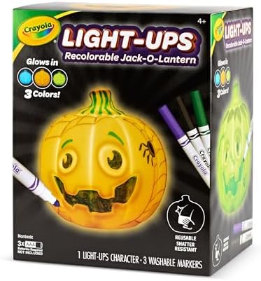 Crayola Light-Ups - Jack-O-Lantern, Reusable Light Up Pumpkin Toy, Halloween Craft, Cute Glow in The Dark Decor & Night Light, Halloween Toy, Ages 4, 5, 6