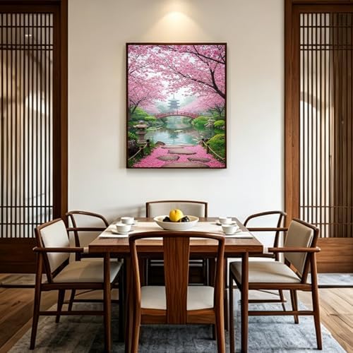 PHANTASYART Cherry Blossom Paint by Numbers Kit for Adults 16x20inch