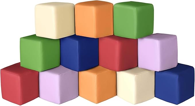 Foam Building Blocks for Kids: 12-Pieces PU Leather Colorful Foam Blocks by Unknown