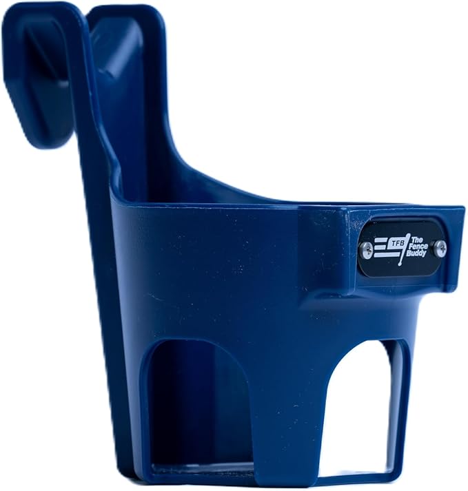 Fence Cup Holder | Drink Holder for Chain Link Fence | Fits Stanley, Yeti & Gatorade | Baseball Dugout, Softball, Pickleball & Tennis | Made in USA | The Fence Buddy (Dark Blue)
