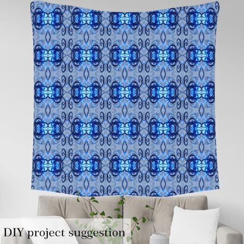 Blue and Cyan Kids Fabric by The Yard 5 Yard Abstract Lines Upholstery Fabric for Chairs Bedroom Decor Geometric for Home DIY Projects, Waterproof Indoor Outdoor Decor Modern Art Blue