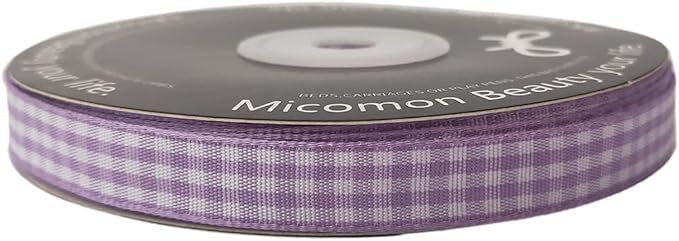 Purple Gingham Plaid Checked Ribbon 25 Yard Each Roll 100% Polyester - Image 4