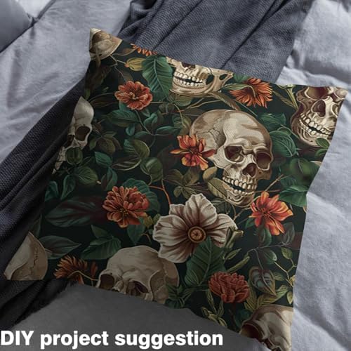 Feelyou Sugar Skull Fabric By The Yard Kids Decorative Soft