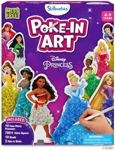 Skillmatics Poke-in Art – Disney Princesses, Wood Craft Kit, Gift for Kids