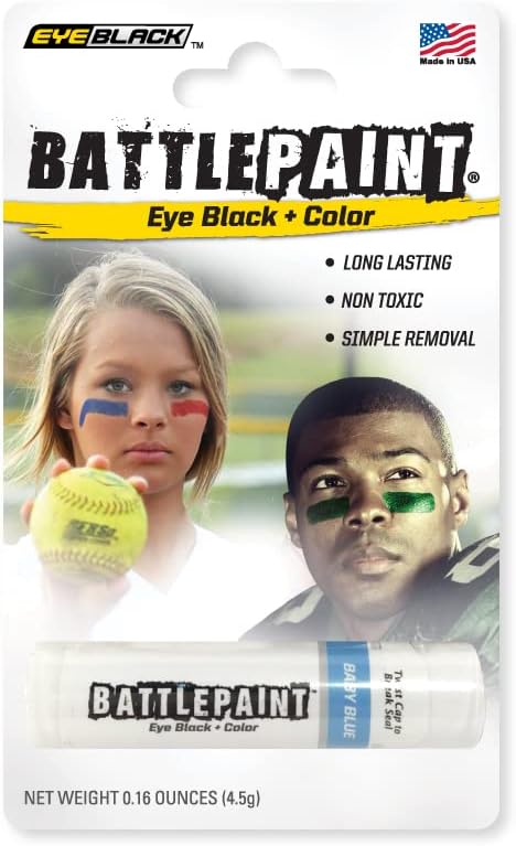 EyeBlack BattlePaint – Bright Colored Under Eye Black Grease for Pro Athletes and Super Fans – Baseball, Softball, Football – 2 Sticks