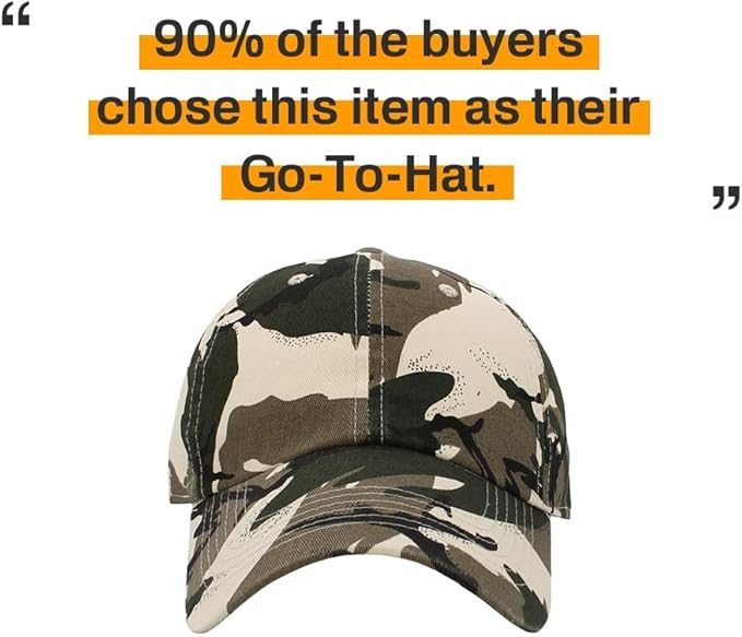 KBETHOS Classic Unisex Cotton Adjustable Low Crown Baseball Cap – Plain Dad Hat