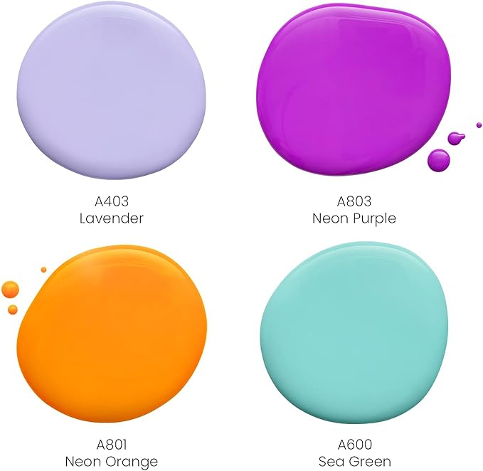 ARTEZA Acrylic Pouring Paint Set, 4 Orchid Colors, 4 oz Bottles, High-Flow Paint - Image 2