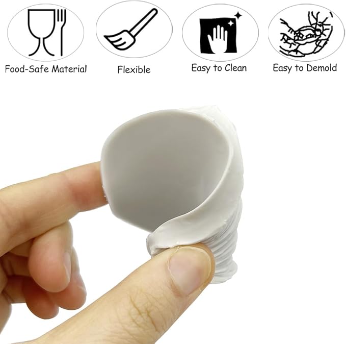 4pcs Stainless Steel Peony Cutter 2pcs Gumpaste Peony Silicone Veining Mold Gum - Image 6