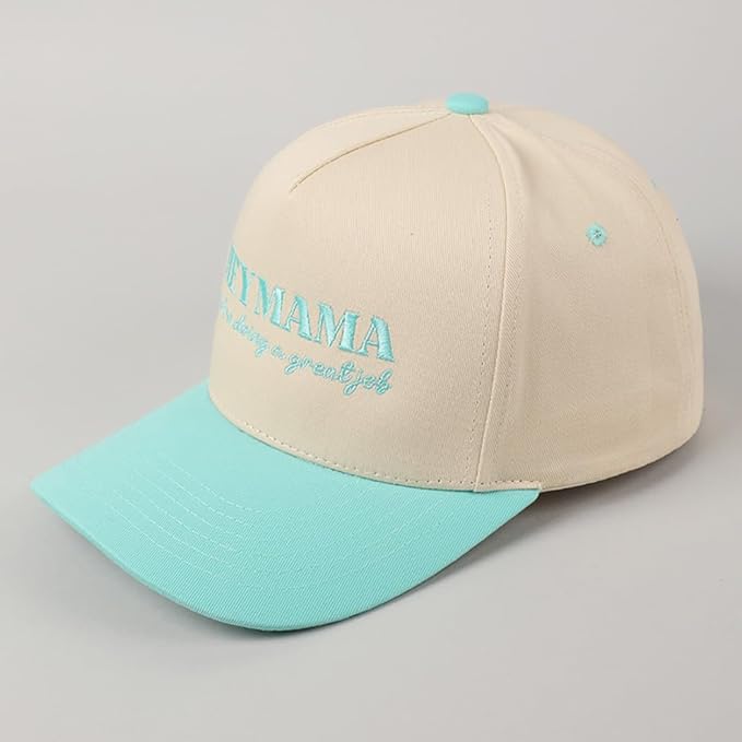 MIRMARU Two-Tone Vintage Canvas Trucker Hats for Men & Women, Adjustable Size Baseball Caps with Trendy Embroidered Design