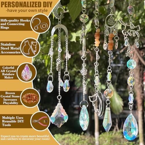 DIY Suncatchers 450pcs Sun Catchers Making Supplies Kit Prism Hanging Decor