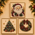 3 PCS Christmas Santa Claus Pearl Diamond Painting Art Kits,3D DIY Beads