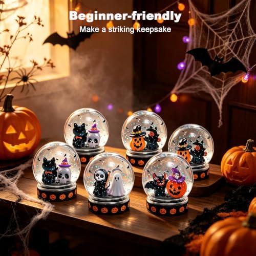 12 Pack Halloween Snow Globe DIY Craft Kit, Halloween Craft Kit