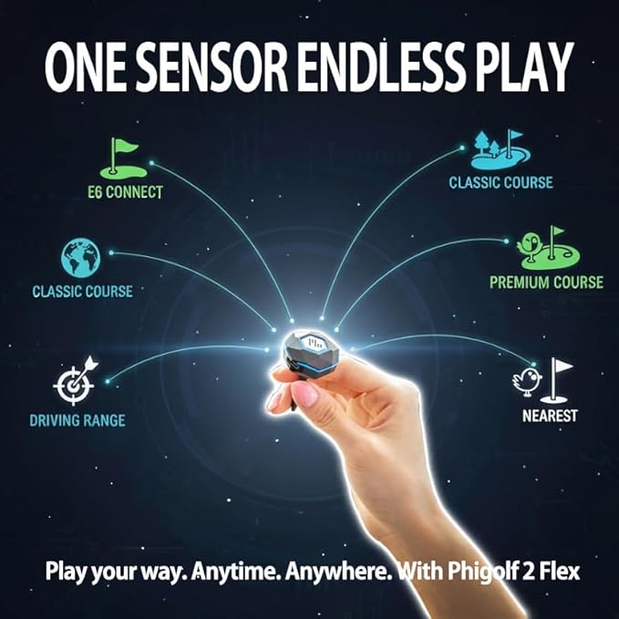 PHIGOLF Home Golf Game Simulator: Enjoy Interactive Golf with Motion Sensor & Swing Stick for Indoor & Outdoor Fun – 38,000+ Courses Worldwide, Compatible with Android, iOS, App & E6 Connect