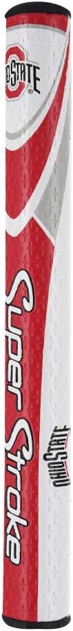 SuperStroke NCAA Golf Putter Grip, Ohio State University (Mid Slim 2.0) | Cross-Traction Surface Texture and Oversized Profile | Even Grip Pressure for a More Consistent Stroke | Non-Slip Grip