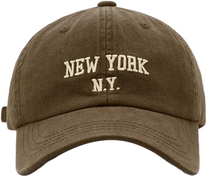 Top Baseball Caps for Women-Men Outdoor Baseball Hats New York Golf Sports Hat Curved-Brim UV Protection