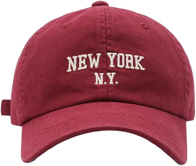Top Baseball Caps for Women-Men Outdoor Baseball Hats New York Golf Sports Hat Curved-Brim UV Protection