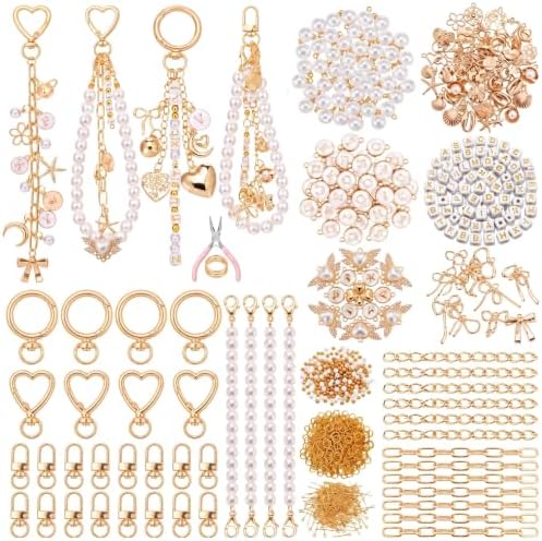 Highergo 1136 Pcs Elegant Charms Lip Gloss Keychain Making Kit DIY Craft