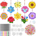 Dunzoom 30 Set Flower Suncatcher Kit Spring DIY Paint Craft Sun Catcher