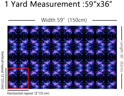 3D Printed Space Upholstery Fabric for Chairs 5 Yard Universe Cloud Galaxy Fabric by The Yard Decor Starlight Print for Home DIY Projects, Waterproof Indoor Outdoor Decor Space Outer Sky Bedroom Decor