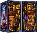 Book Nook Mystical Wizard House DIY Miniature Kit with LED Lights - 3D Magic Cottage Model for Home Decor & Creative Gift